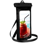 ONEFLOW Beach Bag para Realme 15 5G Funda impermeable con pantalla táctil y cámara Ventana, funda subacuática para viajar, nadar con pulsera y correa para colgar, color negro