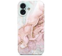 ONEFLOW Bliss Cover - Carcasa para iPhone 16, diseño de mármol, color rosa y gris