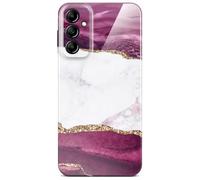 ONEFLOW Bliss Cover - Carcasa para Samsung Galaxy A14 (4G/5G) con diseño de mármol, color rojo, dorado y blanco