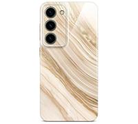 ONEFLOW Bliss Cover - Carcasa para Samsung Galaxy S23, diseño de mármol, color dorado y beige