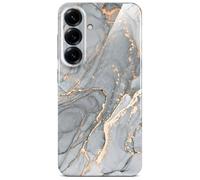 ONEFLOW Bliss Cover - Carcasa para Samsung Galaxy S25, diseño de mármol, color gris y dorado