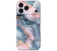 ONEFLOW Bliss Funda para iPhone 17 Pro de aspecto mármol, estuche de diseño con protección para la cámara, carcasa rígida con purpurina y diseño marmoleado, Rosa dorado gris