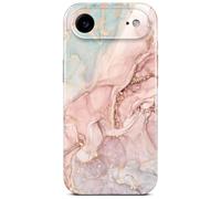 ONEFLOW Bliss Funda para iPhone Air de aspecto mármol, carcasa protectora para móvil con protección de cámara, estuche rígido con purpurina y diseño marmoleado, rosa gris