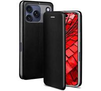 ONEFLOW Business Case für iPhone 17 Pro Handyhülle klappbar mit Standfunktion Klapphülle Flipcase Cover Dünn, PU Leder Hülle mit Kartenfach, 360 Grad Schutzhülle Schwarz