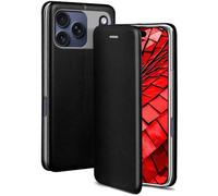ONEFLOW Business Case für iPhone 17 Pro Max Handyhülle klappbar mit Standfunktion Klapphülle Flipcase Cover Dünn, PU Leder Hülle mit Kartenfach, 360 Grad Schutzhülle Schwarz