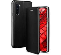 ONEFLOW Business Case für OnePlus Nord Handyhülle klappbar mit Standfunktion Klapphülle Flipcase Cover Dünn, PU Leder Hülle mit Kartenfach, 360 Grad Schutzhülle Schwarz