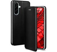 ONEFLOW Business Case für Samsung Galaxy A57 5G Handyhülle klappbar mit Standfunktion Klapphülle Flipcase Cover Dünn, PU Leder Hülle mit Kartenfach, 360 Grad Schutzhülle Schwarz