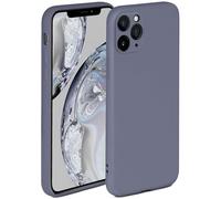 OneFlow Carcasa blanda compatible con iPhone 11 Pro, funda de silicona con borde elevado para la protección de la pantalla, doble capa, color gris y azul mate