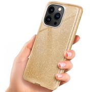 ONEFLOW Carcasa con purpurina compatible con Apple iPhone 14 Pro, carcasa brillante, resistente a los golpes, funda fina, funda de silicona con diamantes de imitación, carcasa con purpurina