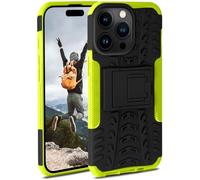 ONEFLOW Carcasa para el tanque compatible con Apple iPhone 15 Pro Max - Funda exterior a prueba de golpes, funda para teléfono móvil con soporte, protector de cámara y pantalla, funda rígida para