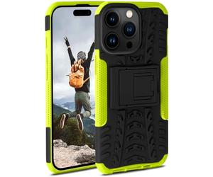 ONEFLOW Carcasa para el tanque compatible con Apple iPhone 15 Pro Max - Funda exterior a prueba de golpes, funda para teléfono móvil con soporte, protector de cámara y pantalla, funda rígida para