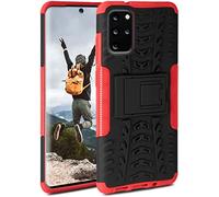 OneFlow Funda acorazada Compatible con el Samsung Galaxy S20 Plus / 5G. Funda rígida para Exterior a Prueba de Golpes, con Soporte, cámara y Protector de Pantalla, Vulcano - Rojo