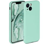 ONEFLOW Funda Blanda Compatible con el Apple iPhone 13 Mini, Funda de Silicona con Borde Elevado para protección de Pantalla, Doble Capa, Funda Suave para teléfono, Color Menta Mate