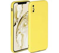 ONEFLOW Funda Blanda Compatible con el Apple iPhone X/iPhone XS, Funda de Silicona con Borde Elevado para protección de Pantalla, Doble Capa, Funda Suave para teléfono, Color Amarillo Mate