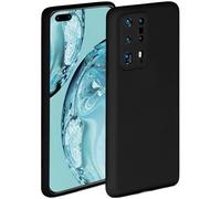 ONEFLOW Funda Blanda Compatible con el Huawei P40 Pro Plus, Funda de Silicona con Borde Elevado para protección de Pantalla, Doble Capa, Funda Suave para teléfono, Color Negro Mate