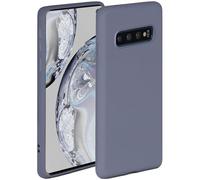 ONEFLOW Funda blanda compatible con el Samsung Galaxy S10, funda de silicona con borde elevado para protección de pantalla, doble capa, funda suave para teléfono, color azul mate gris