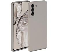 ONEFLOW Funda blanda compatible con el Samsung Galaxy S21, funda de silicona con borde elevado para protección de pantalla, doble capa, funda suave para teléfono, color pardo mate