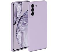 ONEFLOW Funda blanda compatible con el Samsung Galaxy S21, funda de silicona con borde elevado para protección de pantalla, doble capa, funda suave para teléfono, color lila mate