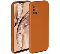 ONEFLOW Funda blanda compatible con Samsung Galaxy A51, Carcasa de silicona, borde elevado para protección de pantalla, doble capa, suave funda para teléfono móvil, color marrón mate