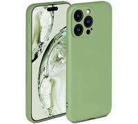 ONEFLOW Funda blanda para iPhone 15 Pro Max, de silicona, con protector de cámara, funda de silicona con protección elevada para la pantalla, carcasa trasera suave, color verde