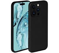 ONEFLOW Funda blanda para iPhone 16 Pro, funda de silicona con protector de cámara, funda de silicona con protección elevada para la pantalla, carcasa trasera blanda, color negro