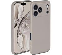 ONEFLOW Funda blanda para iPhone 17 Pro Max/18 Pro Max, de silicona con protección de cámara, funda de silicona con protección elevada para la pantalla, carcasa trasera blanda, color marrón