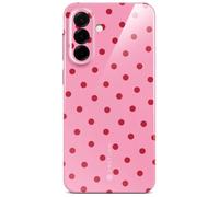 ONEFLOW Funda con diseño de salpicadura para Samsung Galaxy A37 5G, funda protectora con protección para la cámara, estuche extra delgado estampado, rosa rojo rosado con lunares de punto