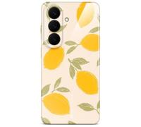 ONEFLOW Funda con diseño de salpicadura para Samsung Galaxy S26 con patrón, funda protectora para móvil con protección de cámara, estuche impreso extra delgado, Creme Amarillo Amalfi Limón