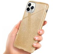 OneFlow Funda con Purpurina Compatible con Apple iPhone 11 Pro MAX, Delgada Funda Protectora de Silicona a Prueba de Golpes, con Diamantes de imitación, Brillo - Oro