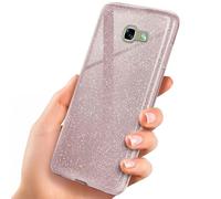OneFlow Funda con Purpurina Compatible con Samsung Galaxy A3 (2017), Delgada Funda Protectora de Silicona a Prueba de Golpes, con Diamantes de imitación, Brillo - Rosado