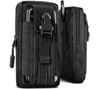 ONEFLOW Funda de supervivencia para Emporia Simplicity, riñonera de nailon con mosquetón, funda táctica EDC con soporte para cinturón, funda para teléfono móvil, funda para teléfono móvil, color negro