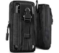 ONEFLOW Funda de supervivencia para HMD Skyline móvil riñonera de nailon con mosquetón, funda táctica EDC con soporte para cinturón, funda para teléfono móvil, funda para teléfono móvil, color negro
