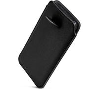 ONEFLOW Funda delgada con función de extracción compatible con Samsung Galaxy A25 5G | Forro interior de microfibra premium + lengüeta de tracción resistente, color negro