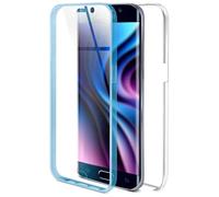 OneFlow Funda Doble [Delantera y Trasera] de Silicona Compatible con Samsung Galaxy S6 Edge | Bleu