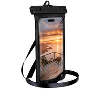 ONEFLOW Funda impermeable para Samsung Galaxy S22, ventana táctil y cámara, correa y correa para colgar, color negro