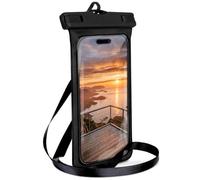 ONEFLOW Funda impermeable para Xiaomi Redmi Note 10/Note 10S, ventana táctil y cámara + correa para colgar, color negro