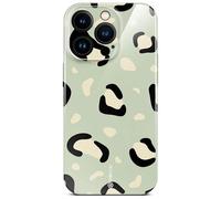 ONEFLOW Funda para iPhone 14 Pro con diseño de diseño, funda protectora para teléfono móvil con protección de cámara, carcasa rígida impresa fina para teléfono móvil, cubierta salpicadura, verde menta