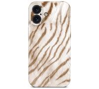 ONEFLOW Funda para iPhone 16 con estampado animal, funda protectora para teléfono móvil con protección de cámara, diseño de animales, carcasa rígida fina, color beige
