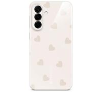 ONEFLOW Funda salpicadura para Samsung Galaxy A37 5G, con diseño estampado, funda protectora para teléfono con protección de cámara, estuche impreso extra delgado, color crema beige con corazones