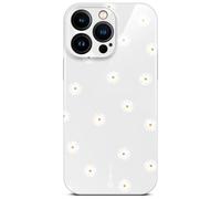 ONEFLOW Funda Splash para iPhone 15 Pro Max con diseño de estampado, estuche de diseñador con protección para la cámara, estuche duro impreso, funda delgada para teléfono, pequeños margaritas