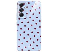 ONEFLOW Funda Splash para Samsung Galaxy A54 5G con diseño estampado, funda protectora para móvil con protección de cámara, estuche impreso extra delgado, azul claro rojo con lunares