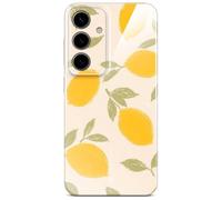 ONEFLOW Funda Splash para Samsung Galaxy S24 con diseño estampado, funda protectora para móvil con protección de cámara, estuche extra delgado impreso, Amarillo Crema Amalfi Limón