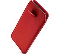 ONEFLOW Liberty Case - Funda con pestaña para iPhone 16e (función de extracción, piel sintética, con solapa, función atril, cierre magnético), color rojo