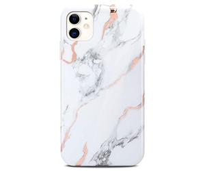 ONEFLOW Sense Funda para teléfono móvil compatible con Apple iPhone 12 mini, funda de aspecto mármol, con protector de cámara y pantalla, blanco brillante, Dedication
