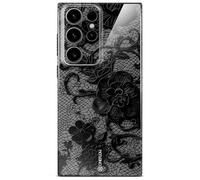ONEFLOW Splash Cover - Carcasa rígida para Samsung Galaxy S24 Ultra, diseño de encaje floral, color negro