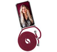 ONEFLOW «Twist Case» Funda con correa para teléfono móvil compatible con Apple iPhone 13 Pro, funda colgante para teléfono inteligente, hecha de silicona, Vino tinto
