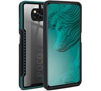 ONEFLOW Vanguard - Funda compatible con Xiaomi Poco X3 NFC / X3 Pro, con protección de pantalla y cámara, carcasa híbrida de silicona y TPU antigolpes, color azul petróleo