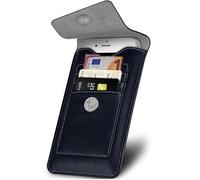 ONEFLOW Zeal Case für iPhone 16 Pro Handytasche zum Einstecken mit Kartenfach, Handy Gürteltasche PU Leder 360 Grad Schutz Hülle Minimalistische Handyhülle mit Magnet, Blau