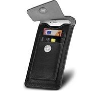 ONEFLOW Zeal Funda compatible con el Sony Xperia XZ1 Compact, funda para cinturón con protección integral de 360 grados, de cuero vegano y soporte con clip para cinturón, Obsidiana