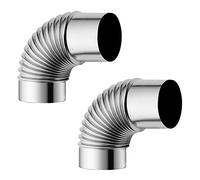OneGas Codo de tubo de estufa (90 grados, 2 unidades), codo de estufa, chimenea de acero inoxidable, para exterior, camping, estufa de leña, tubo de escape (diámetro de 6 cm)